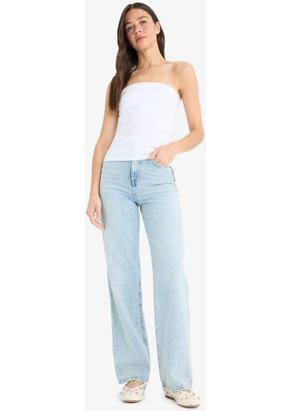 Yeni Sezon Slim Fit Dar Kesim Straplez Beyaz Bluz fiyatları