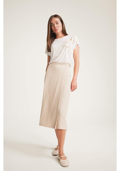 Yeni Sezon Regular Fit Basic Düz Midi Etek modelleri