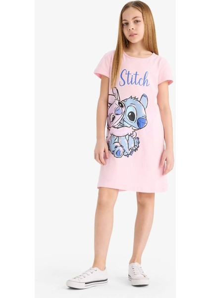 Yeni Sezon Kız Çocuk Disney Lilo & Stitch Kısa Kollu Elbise fiyatları