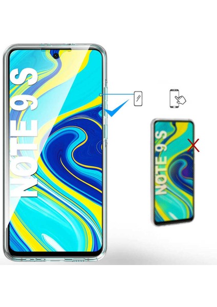 Xiaomi Redmi Note 9s / Note 9 Pro Uyumlu Ön Arka 360 Tam Koruma Şeffaf Soft Silikon Kılıf