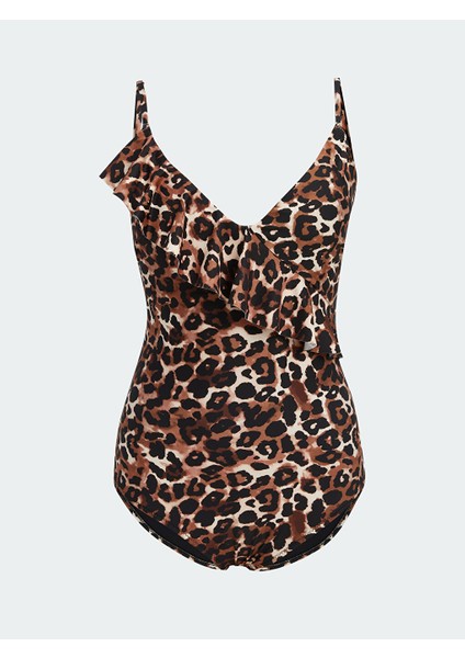 Yeni Sezon Leoparli Cikarilabilir Pedli Kadin Mayo - S54224Z8