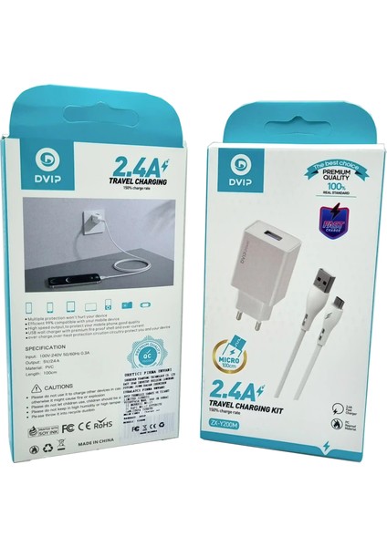 2.4A Micro USB Şarj Aleti Dvıp ZX-Y200M
