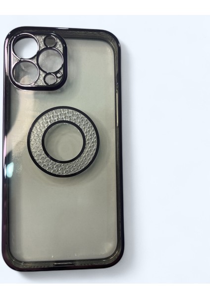 iPhone 13 Pro Max Şeffaf Silikon Mor Renk Detaylı Magsafe Özellikli Telefon Kılıfı