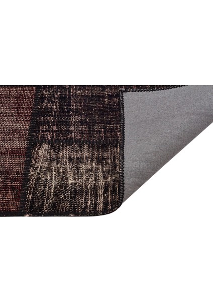 Kahverengi Doğal Dokuma Patchwork Halı