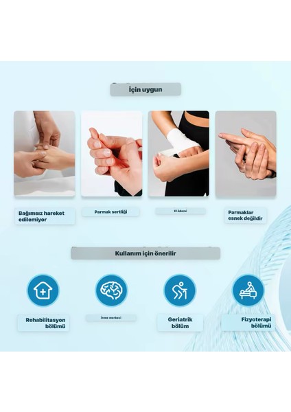 Sağ El -El Rehabilitasyon Robotu - Parmak Egzersiz - Fiziktedavi Destekli Akıllı Eldiven