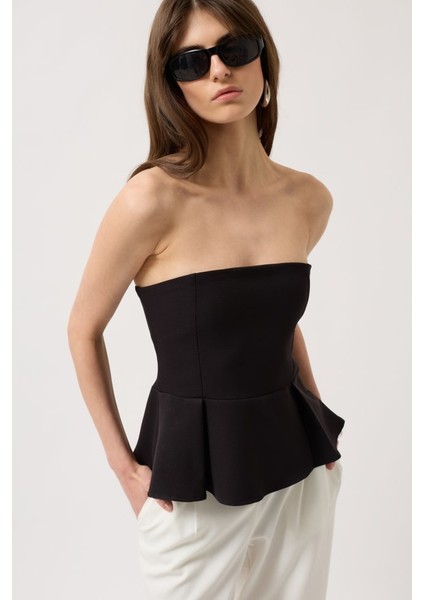 Pileli Straplez Bluz fırsatları