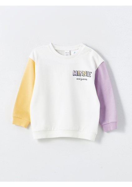 Yeni Sezon Minnie Mouse Baskili Kiz Bebek Sweatshirt ve Tayt 2'li - S54798Z1 modelleri