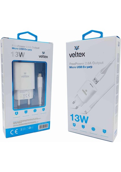 13W 2.6A Micro Şarj Aleti Veltex VTX002