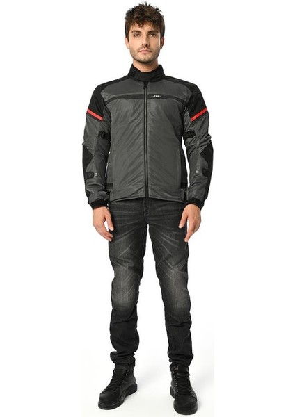 Riva Fileli Motosiklet Montu Siyah-Gri-Kırmızı