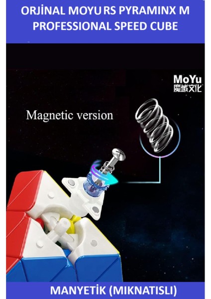Moyu Rs Pyraminx Mıknatıslı Profesyonel Speed Cube-3x3 Zeka Küpü-Sabır Küpü-Wca Turnuva Küpü