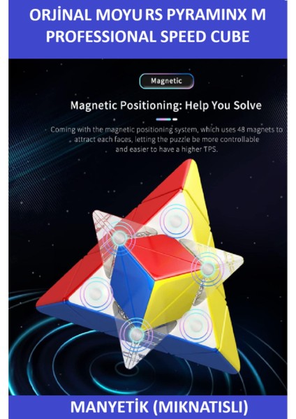 Moyu Rs Pyraminx Mıknatıslı Profesyonel Speed Cube-3x3 Zeka Küpü-Sabır Küpü-Wca Turnuva Küpü