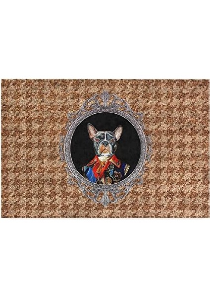 Tasarımlı Dekoratif Kapı Önü Paspas, Dış Mekan/ ev Içi/ banyo/ mutfak/ yatak Odası/ giriş Paspasları (Mr Buldog, 45X70)