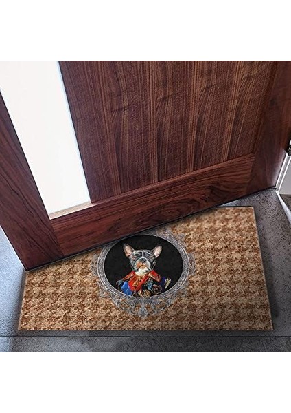 Tasarımlı Dekoratif Kapı Önü Paspas, Dış Mekan/ ev Içi/ banyo/ mutfak/ yatak Odası/ giriş Paspasları (Mr Buldog, 45X70)