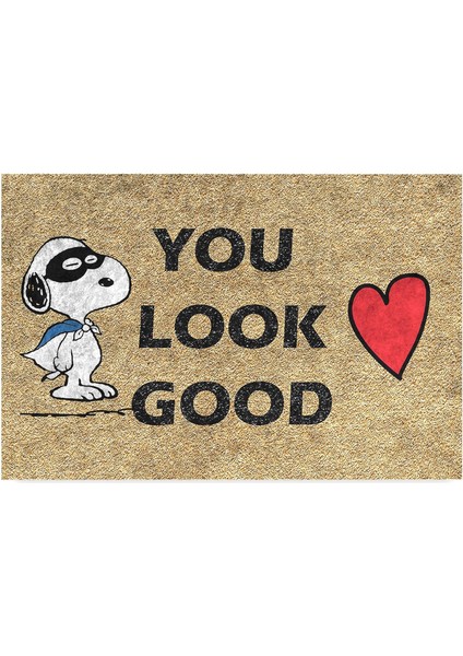 Tasarımlı Dekoratif Kapı Önü Paspas, Dış Mekan/ ev Içi/ banyo/ mutfak/ yatak Odası/ giriş Paspasları (You Look Good, 45X70)