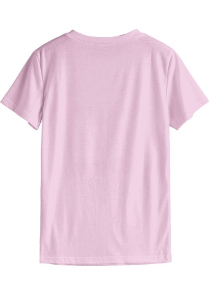 Kadın Pembe Renk Gülümseyen Emoji Baskılı Tişört Oversize Rahat Kalıp fiyatları