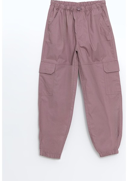 Yeni Sezon Beli Lastikli Kiz Cocuk Kargo Jogger Pantolon - S50517Z4