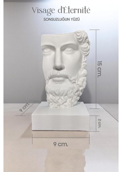 Sonsuzluğun Yüzü (Visage D'éternité) - Dekoratif ve Hediyelik Beton Antik Yüz Heykeli indirimleri