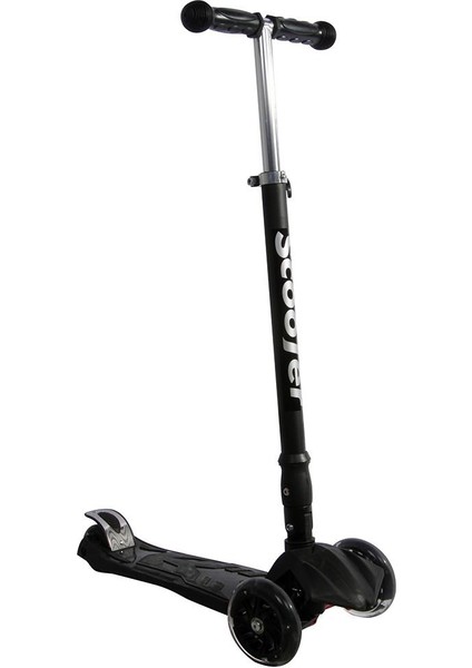 Işıklı Tekerlekli Scooter-Siyah