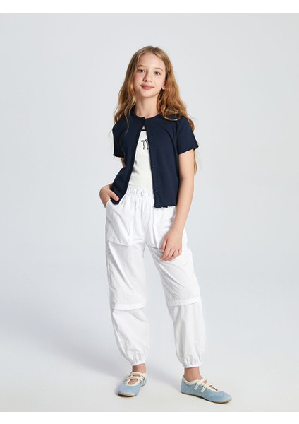 Yeni Sezon Beli Lastikli Basic Kiz Cocuk Jogger Pantolon - S5BH12Z4