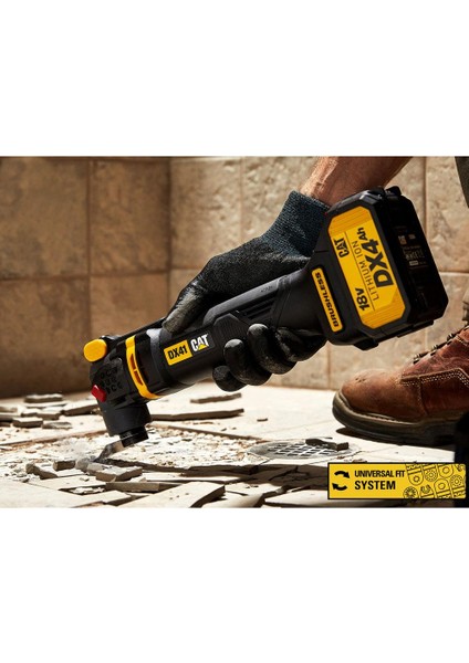 Cat DX41 18VOLT/4.0AH Li-Ion Tek Akülü Kömürsüz Profesyonel Çok Amaçlı Devir Ayarlı Raspalama+14 Adet Aksesuar