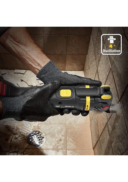 Cat DX41 18VOLT/4.0AH Li-Ion Tek Akülü Kömürsüz Profesyonel Çok Amaçlı Devir Ayarlı Raspalama+14 Adet Aksesuar