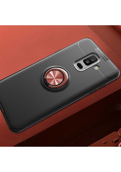 Samsung Galaxy A6 Plus 2018 Kılıf Siyah-Gold Draco Yüzüklü Silikon Orijinal Esnek Ince Geliştirilmiş Dayanıklı Darbe Karşıtı Koruyucu Yeni Nesil Tasarım (Samsung Galaxy A6 Plus 2018, Siyah-Gold)