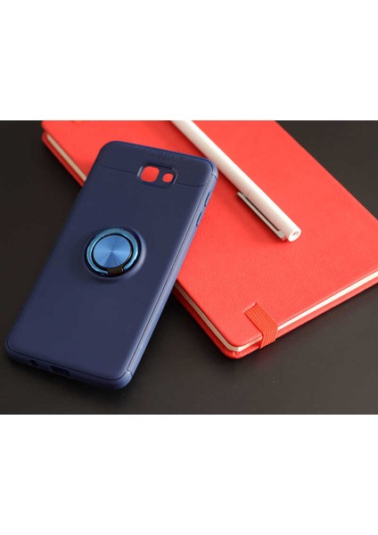 Samsung Galaxy J7 Prime Kılıf Lacivert-Mavi Draco Yüzüklü Silikon Orijinal Esnek Ince Geliştirilmiş Dayanıklı Darbe Karşıtı Koruyucu Yeni Nesil Tasarım (Samsung Galaxy J7 Prime, Lacivert-Mavi)