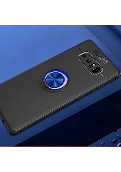Samsung Galaxy Note 8 Kılıf Siyah-Mavi Draco Yüzüklü Silikon Orijinal Esnek Ince Geliştirilmiş Dayanıklı Darbe Karşıtı Koruyucu Yeni Nesil Tasarım (Samsung Galaxy Note 8, Siyah-Mavi)