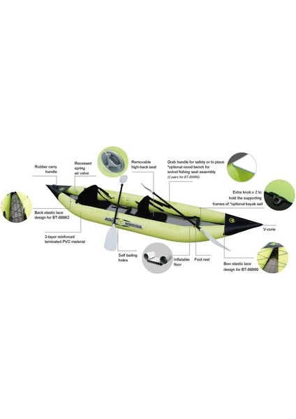 K1 Advanced Kayak Inflatable Floor Kürekli