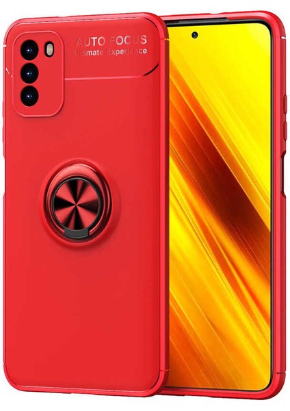 Xiaomi Poco M3 Kılıf Kırmızı-Kırmızı Draco Yüzüklü Silikon Orijinal Esnek Ince Geliştirilmiş Dayanıklı Darbe Karşıtı Koruyucu Yeni Nesil Tasarım (Xiaomi Poco M3, Kırmızı-Kırmızı)