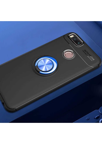 Xiaomi Mi 5x Kılıf Siyah-Mavi Draco Yüzüklü Silikon Orijinal Esnek Ince Geliştirilmiş Dayanıklı Darbe Karşıtı Koruyucu Yeni Nesil Tasarım (Xiaomi Mi 5x, Siyah-Mavi)