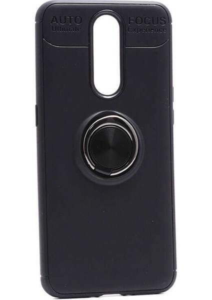 Oppo RX17 Pro Kılıf Siyah-Siyah Draco Yüzüklü Silikon Orijinal Esnek Ince Geliştirilmiş Dayanıklı Darbe Karşıtı Koruyucu Yeni Nesil Tasarım (Oppo RX17 Pro, Siyah-Siyah)