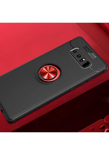 Samsung Galaxy Note 8 Kılıf Siyah-Kırmızı Draco Yüzüklü Silikon Orijinal Esnek Ince Geliştirilmiş Dayanıklı Darbe Karşıtı Koruyucu Yeni Nesil Tasarım (Samsung Galaxy Note 8, Siyah-Kırmızı)