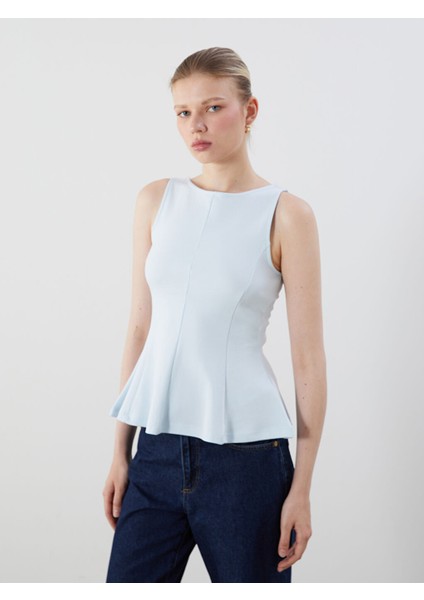 Yeni Sezon Kayik Yaka Peplum Bluz - S5OR43Z8
