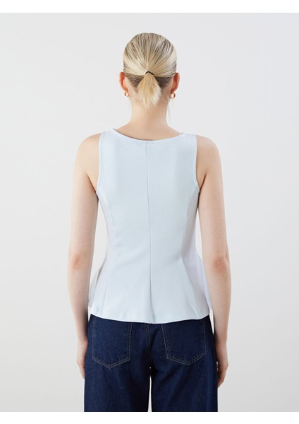 Yeni Sezon Kayik Yaka Peplum Bluz - S5OR43Z8