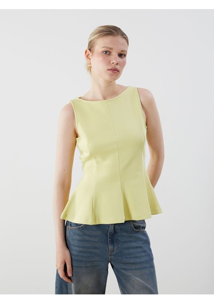 Yeni Sezon Kayik Yaka Peplum Bluz - S5OR43Z8