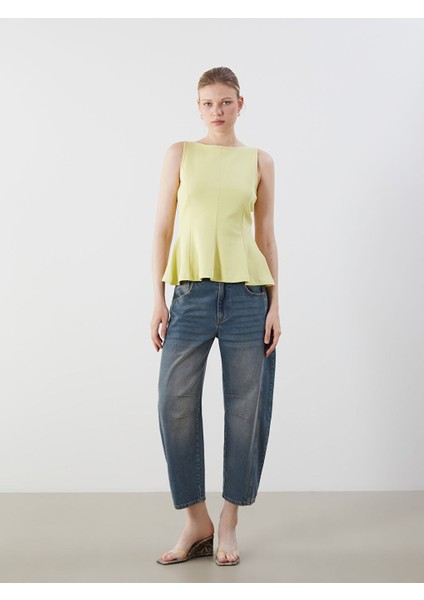 Yeni Sezon Kayik Yaka Peplum Bluz - S5OR43Z8