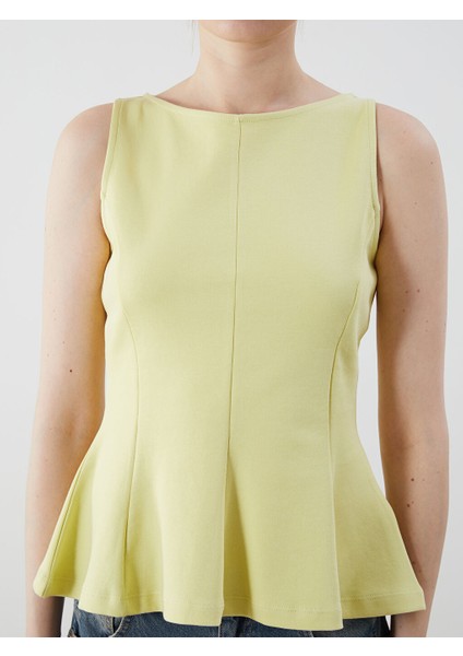 Yeni Sezon Kayik Yaka Peplum Bluz - S5OR43Z8
