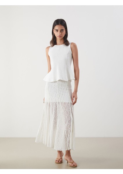 Yeni Sezon Kayik Yaka Peplum Bluz - S5OR43Z8
