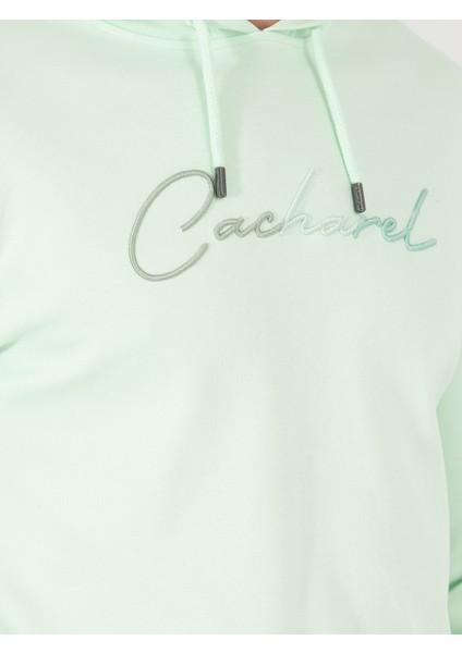 Erkek Mint %100 Pamuk Kapüşonlu Sweatshirt 50265562-VR090