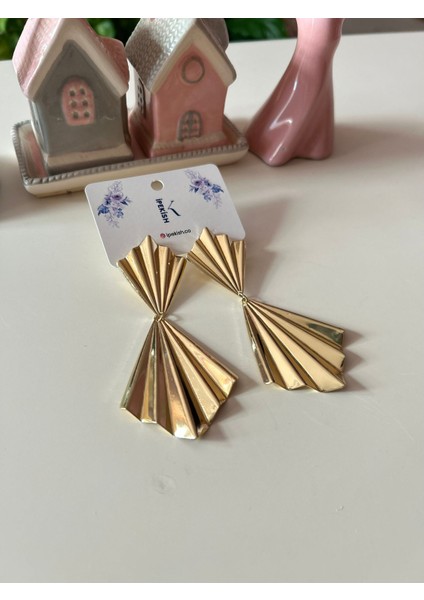 Bohem Tarz Asimetrik Küpe – Gold Renk, Büyük Sallantılı, Çivi Kapama modelleri