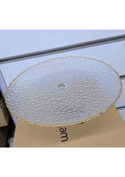 Gold Kenarlı, Ayaklı Yuvarlak Sunumluk