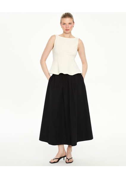 Yeni Sezon Kayik Yaka Peplum Bluz - S5OR45Z8
