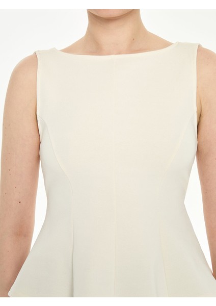 Yeni Sezon Kayik Yaka Peplum Bluz - S5OR45Z8