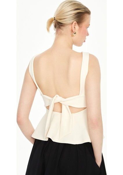 Yeni Sezon Kayik Yaka Peplum Bluz - S5OR45Z8
