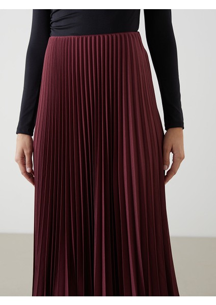 Yeni Sezon Beli Lastikli Sifon Kadin Pileli Etek - S5N225Z8
