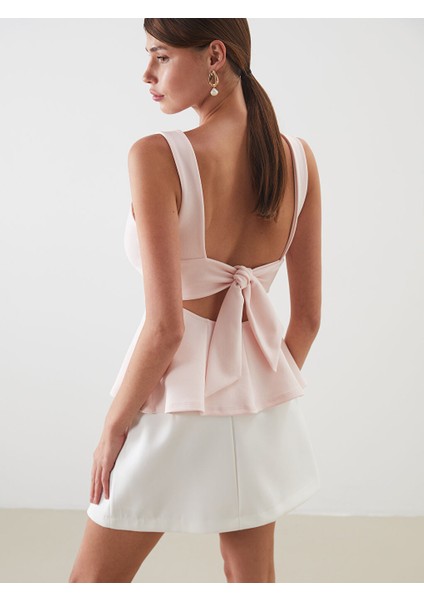Yeni Sezon Kayik Yaka Peplum Bluz - S5OR45Z8