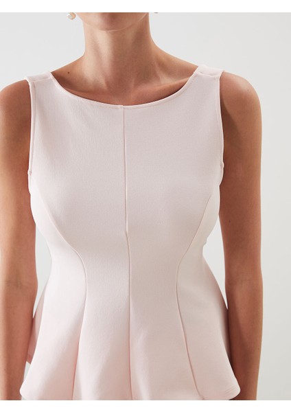Yeni Sezon Kayik Yaka Peplum Bluz - S5OR45Z8