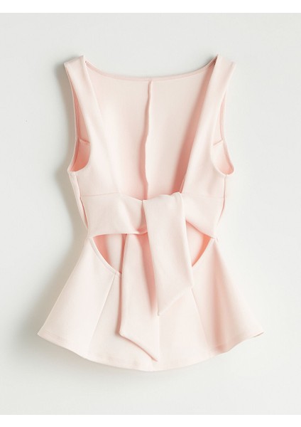 Yeni Sezon Kayik Yaka Peplum Bluz - S5OR45Z8
