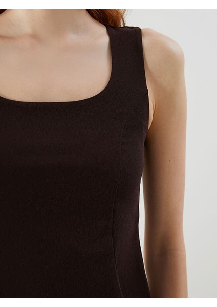 Yeni Sezon Kare Yaka Peplum Bluz - S5PA86Z8